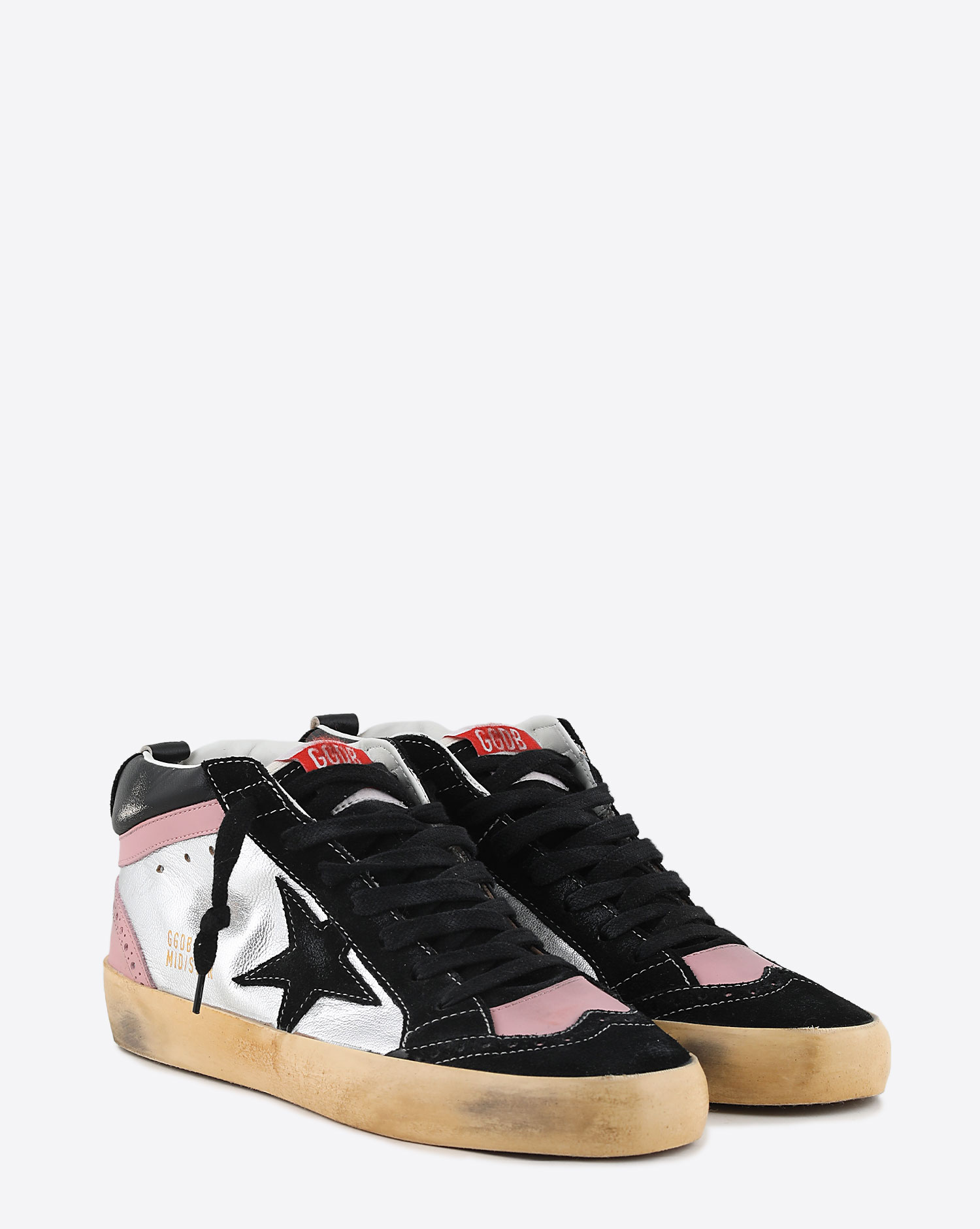 Golden Goose Sneakers Mid Star noires et roses 