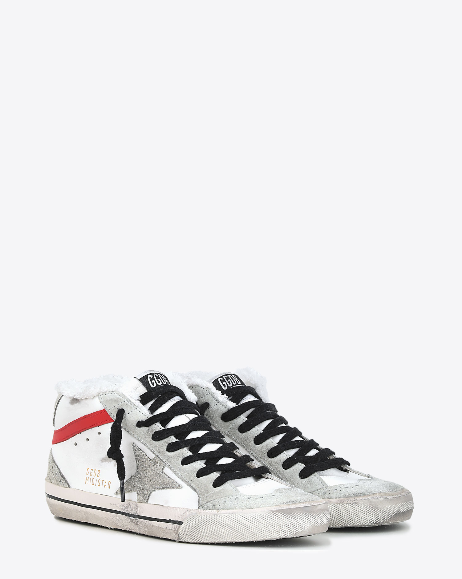 Sneakers Mid Star - Shearling White Ice Red 10218 Golden goose. Face. 