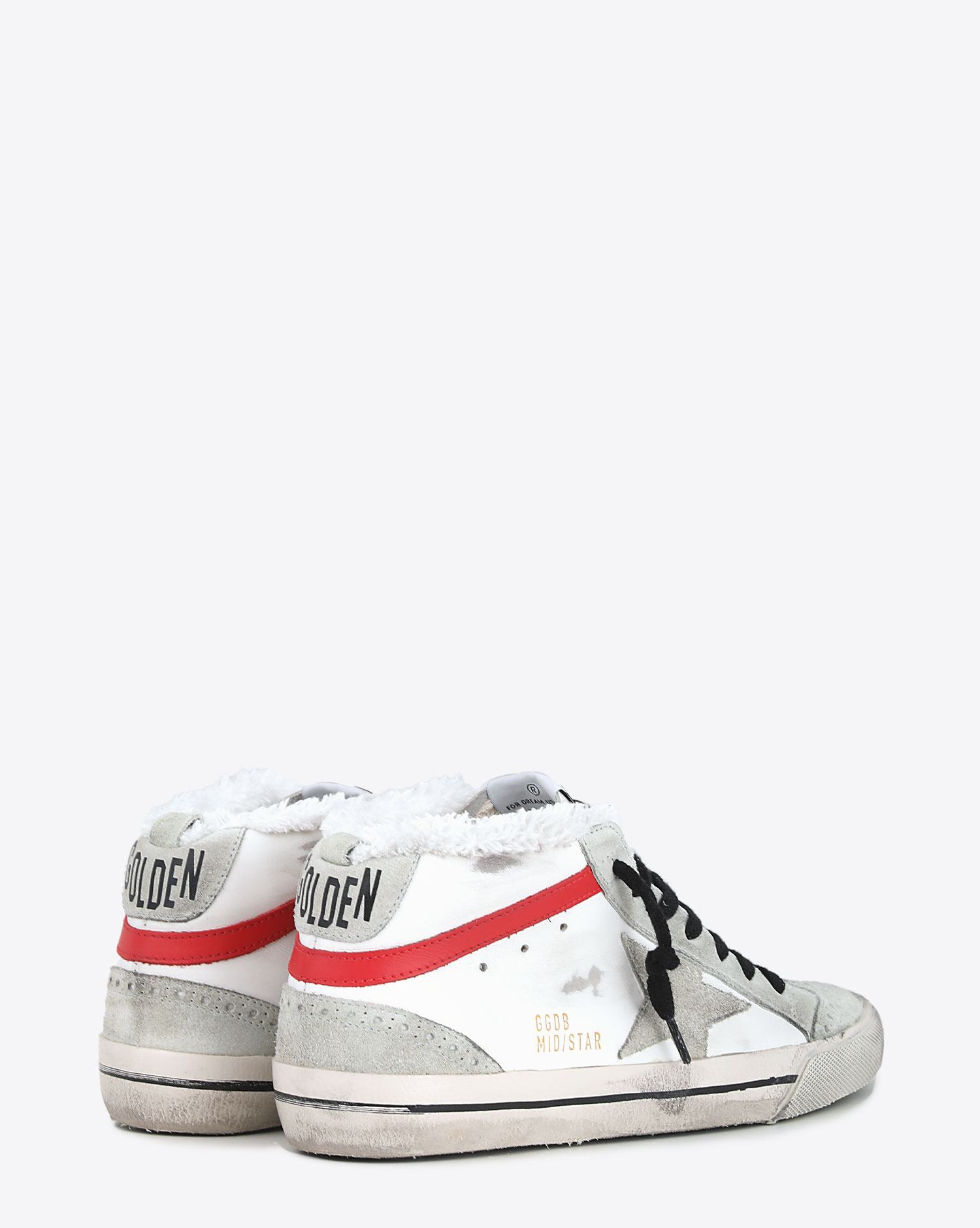 Golden Goose Woman Collection Mid Star - Shearling White Ice Red 10218