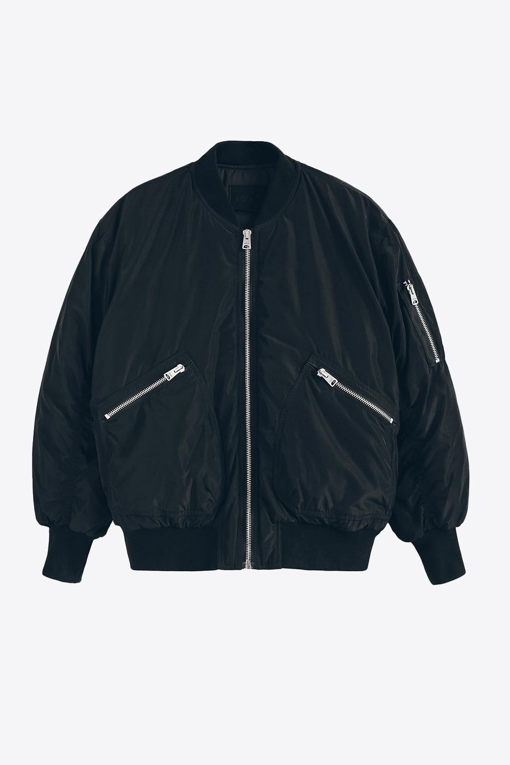 Produit Veste Bomber Aviateur Mikuta Noir. Vue face. 