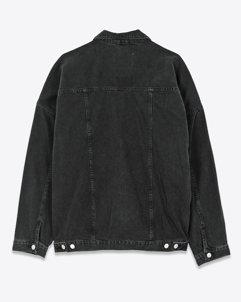 Veste en jean Oversized Mikuta noire. Vue de dos.