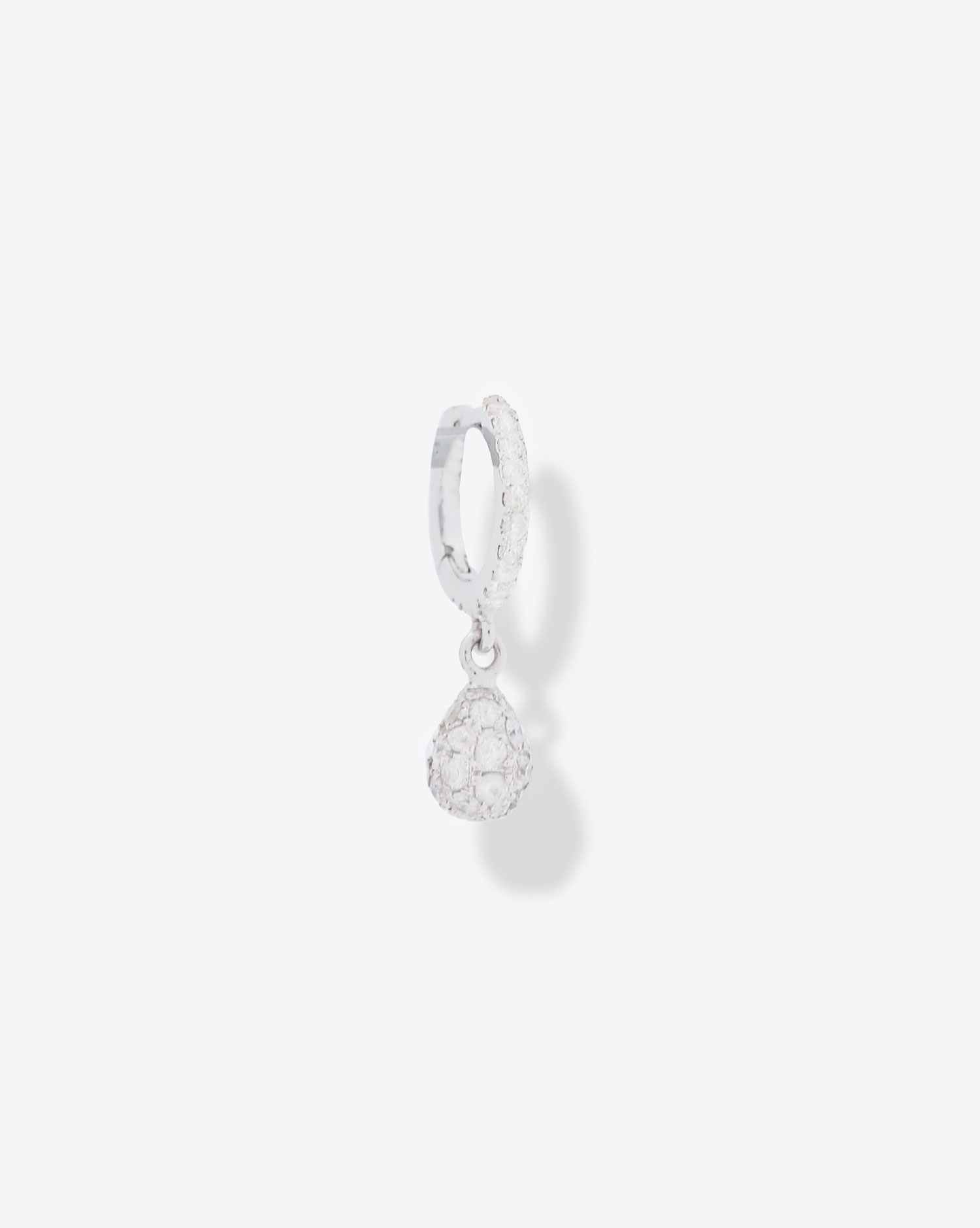 Image du produit De Jaegher Mini Créole Lightly Goutte Pavée – Or Blanc & Diamants