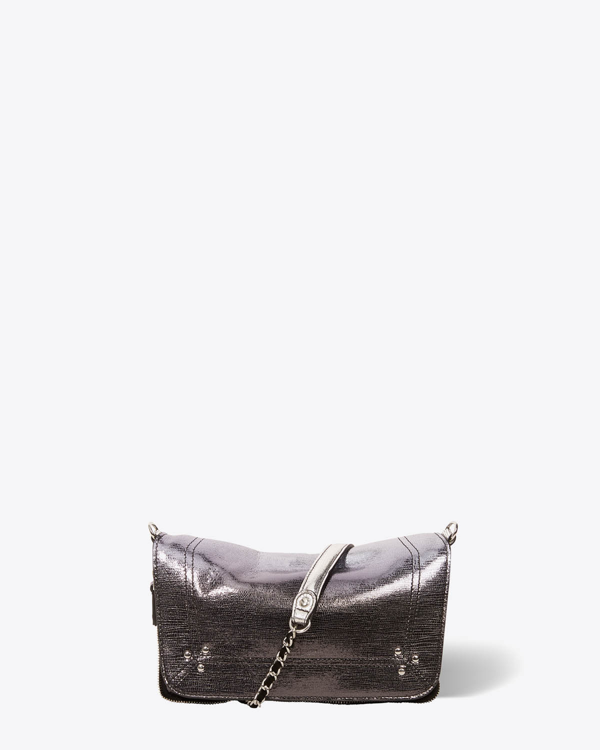 Mini sac Bobi S Jérôme Dreyfuss en cuir de chèvre lamé dégradé noir.