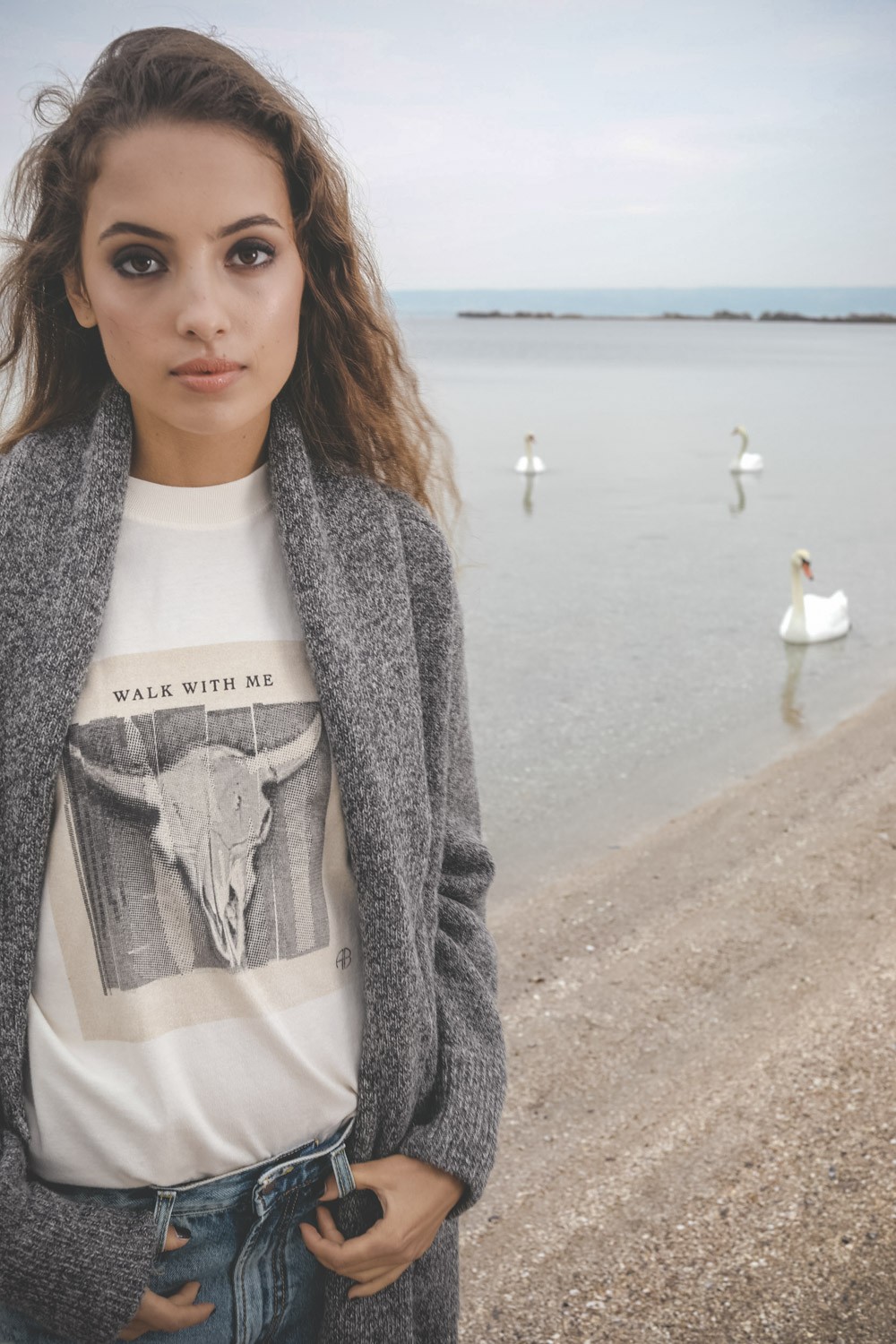 Image du produit Anine Bing Lili Tee Walk With Me - Ivory - 2
