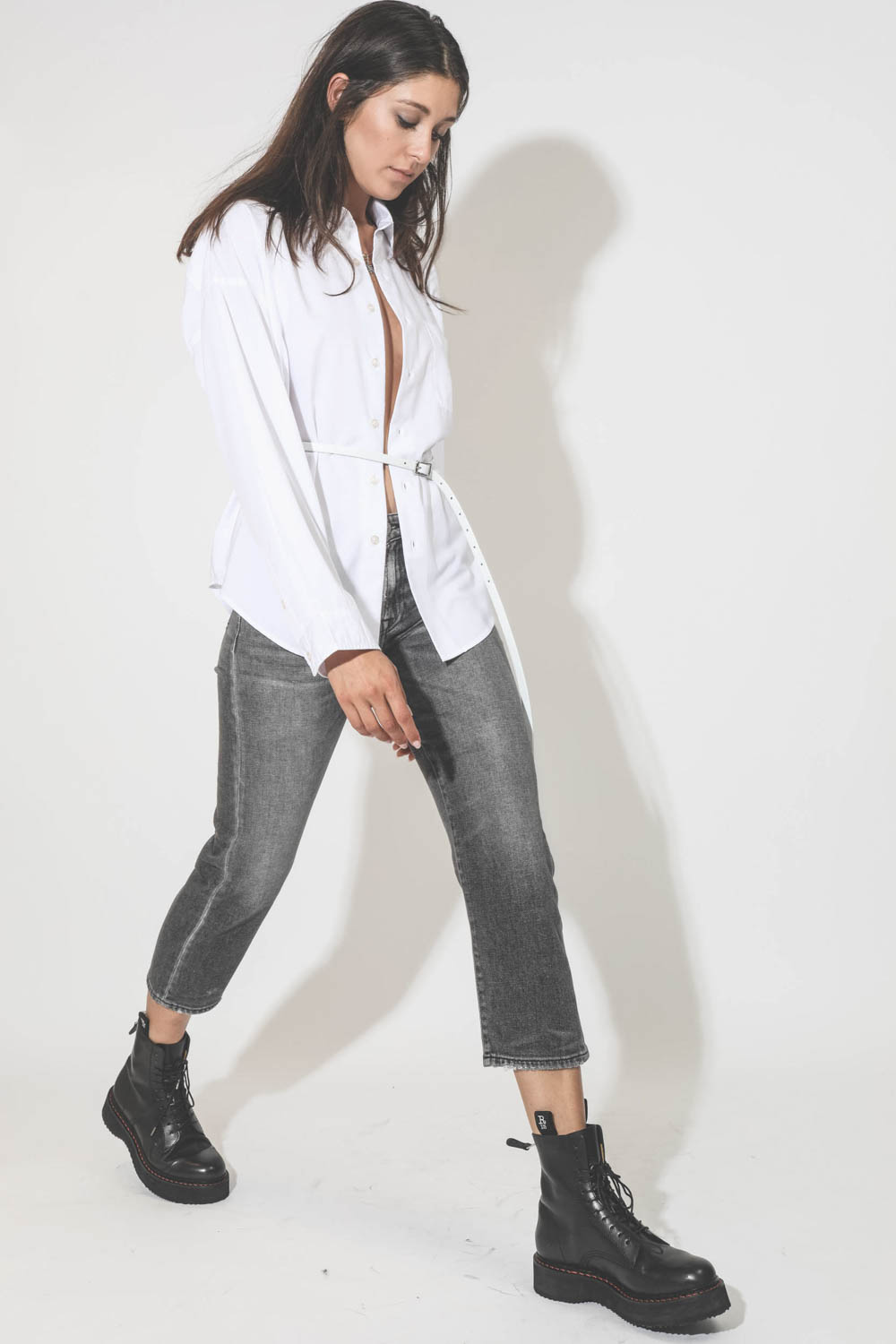R13 Chemise L/S Boxy Button-Up – White