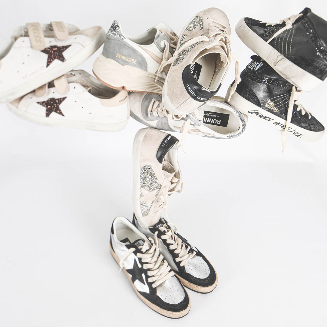 Golden Goose Femme Sneakers Running Sole – Cream Grey Silver 60405