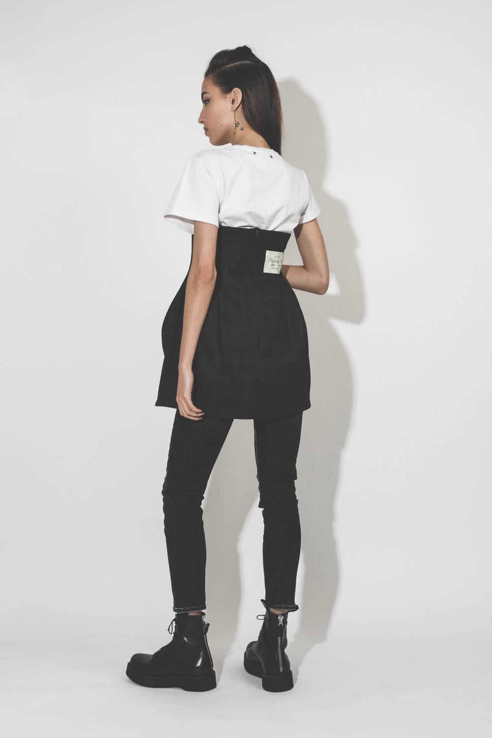 Bustier prince de Galles Francis Vautrait. Port&eacute; dos. 