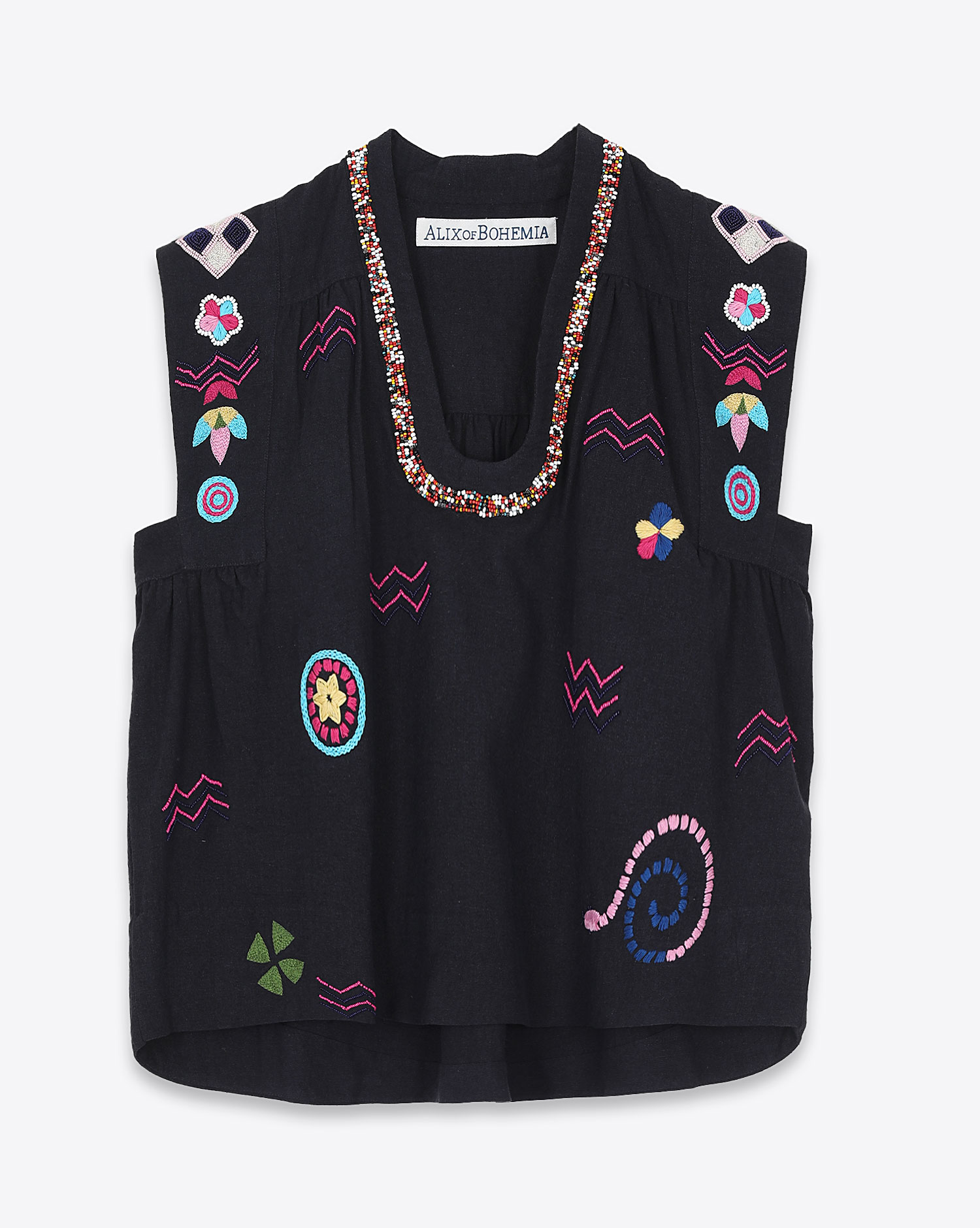 Top Alix Of Bohemia Nehru Slub noir