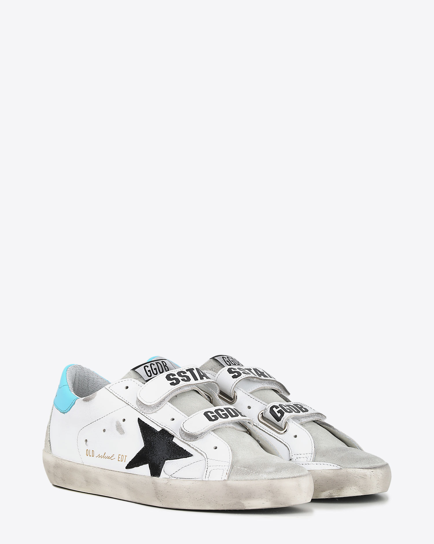 Sneakers femme Old school white black blue 10882 Golden Goose. Face. 