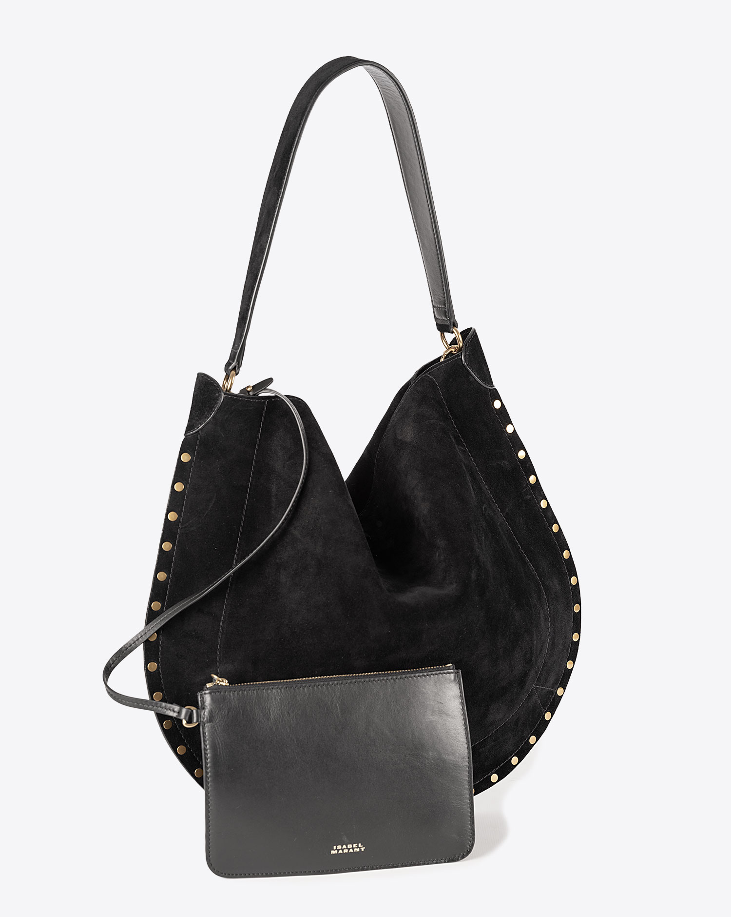 Isabel Marant Sac Oskan Hobo Soft Suede Noir