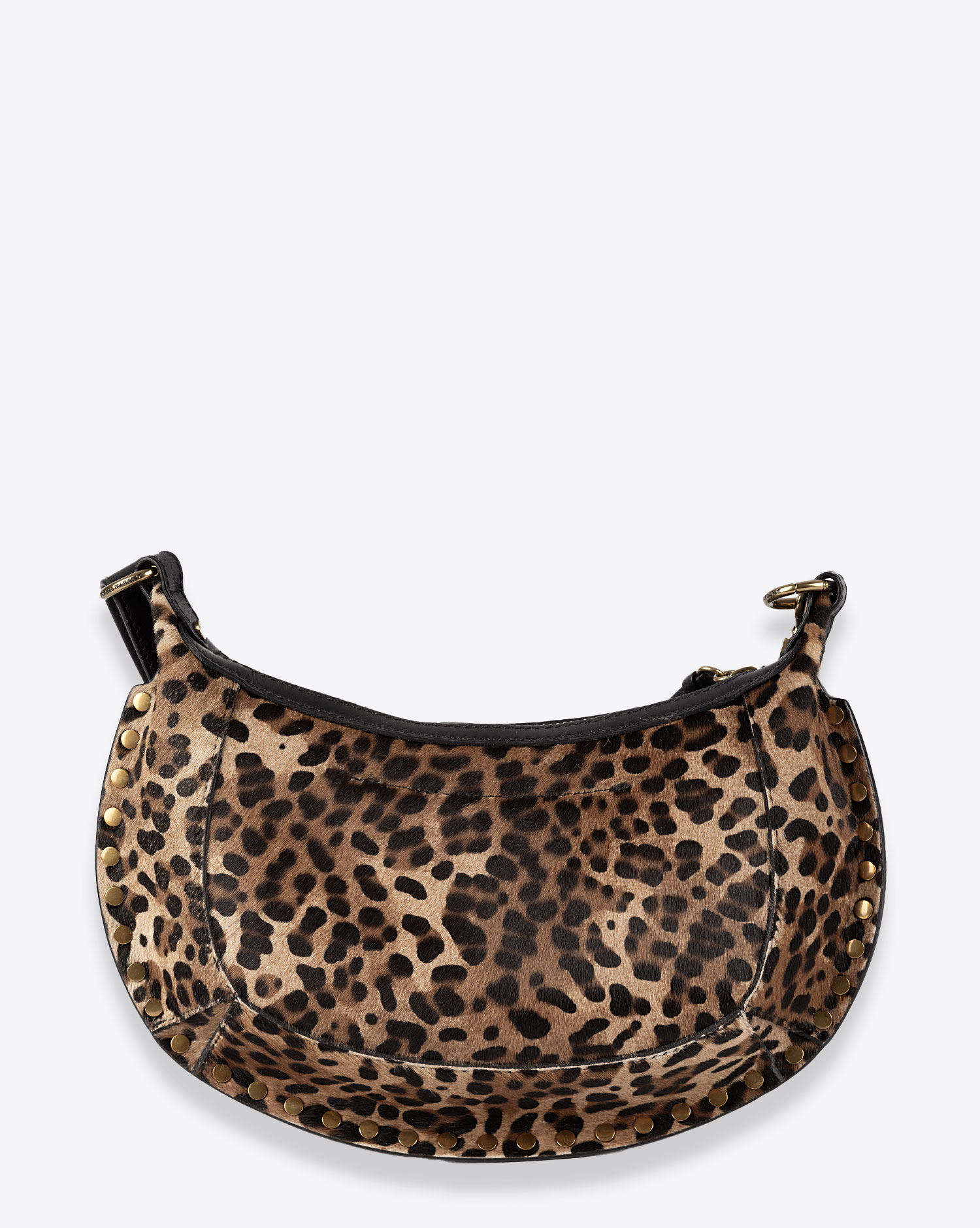 Produit Sac Oskan Moon Isabel Marant en poil de veau imprimé léopard. Vue face. 