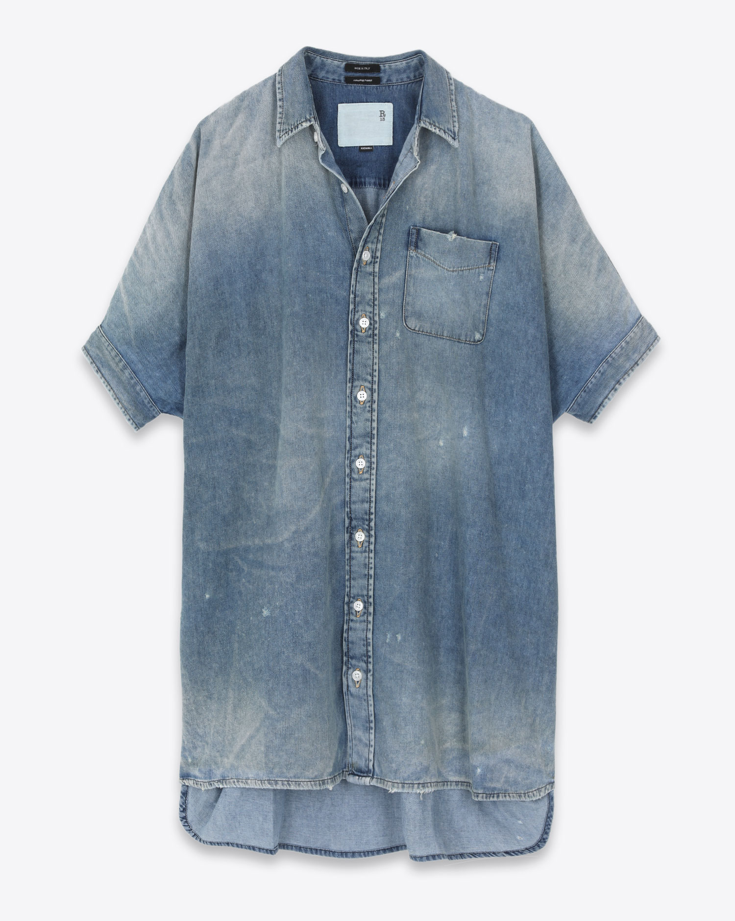 R13 Oversized Boxy Dress - Chester Blue