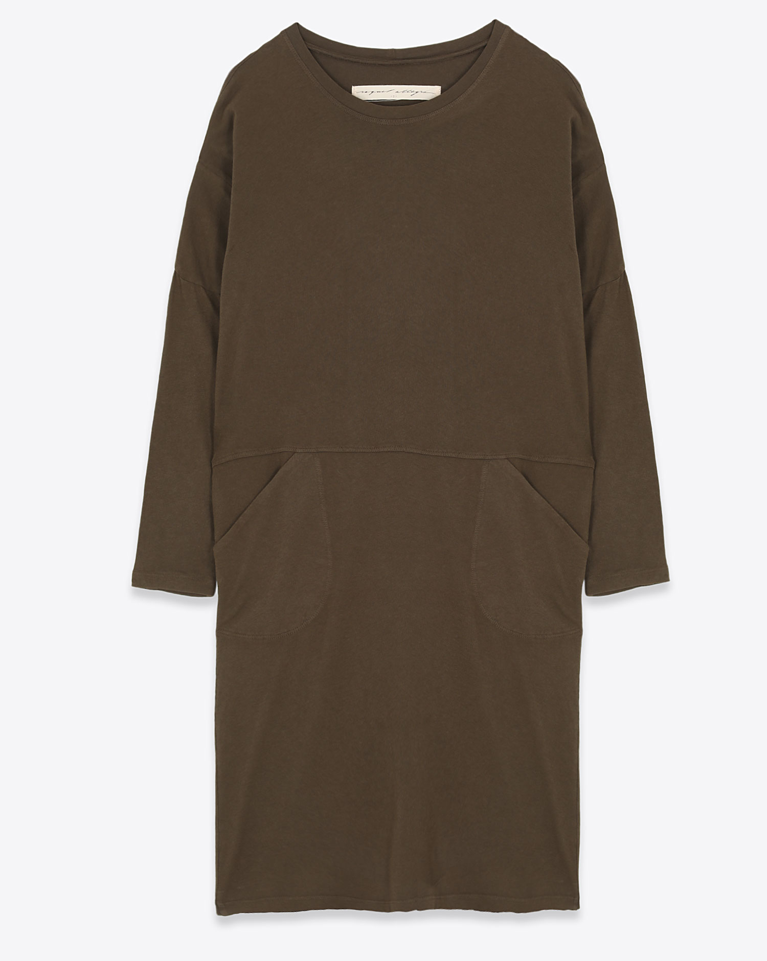 Robe Oversized Raquel Allegra en jersey vert foncé. 
