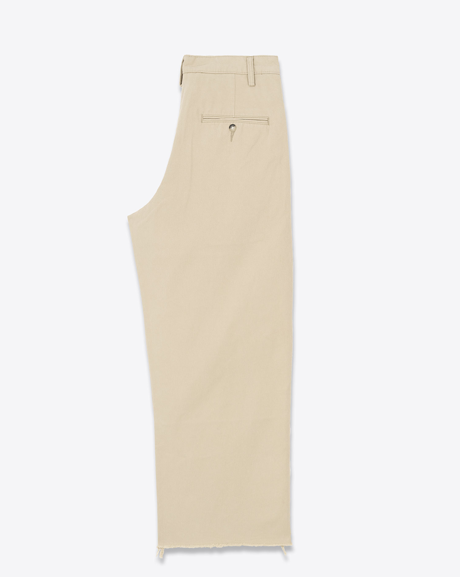 Produit Pantalon Chino large Denimist en coton beige. Vue profil. 