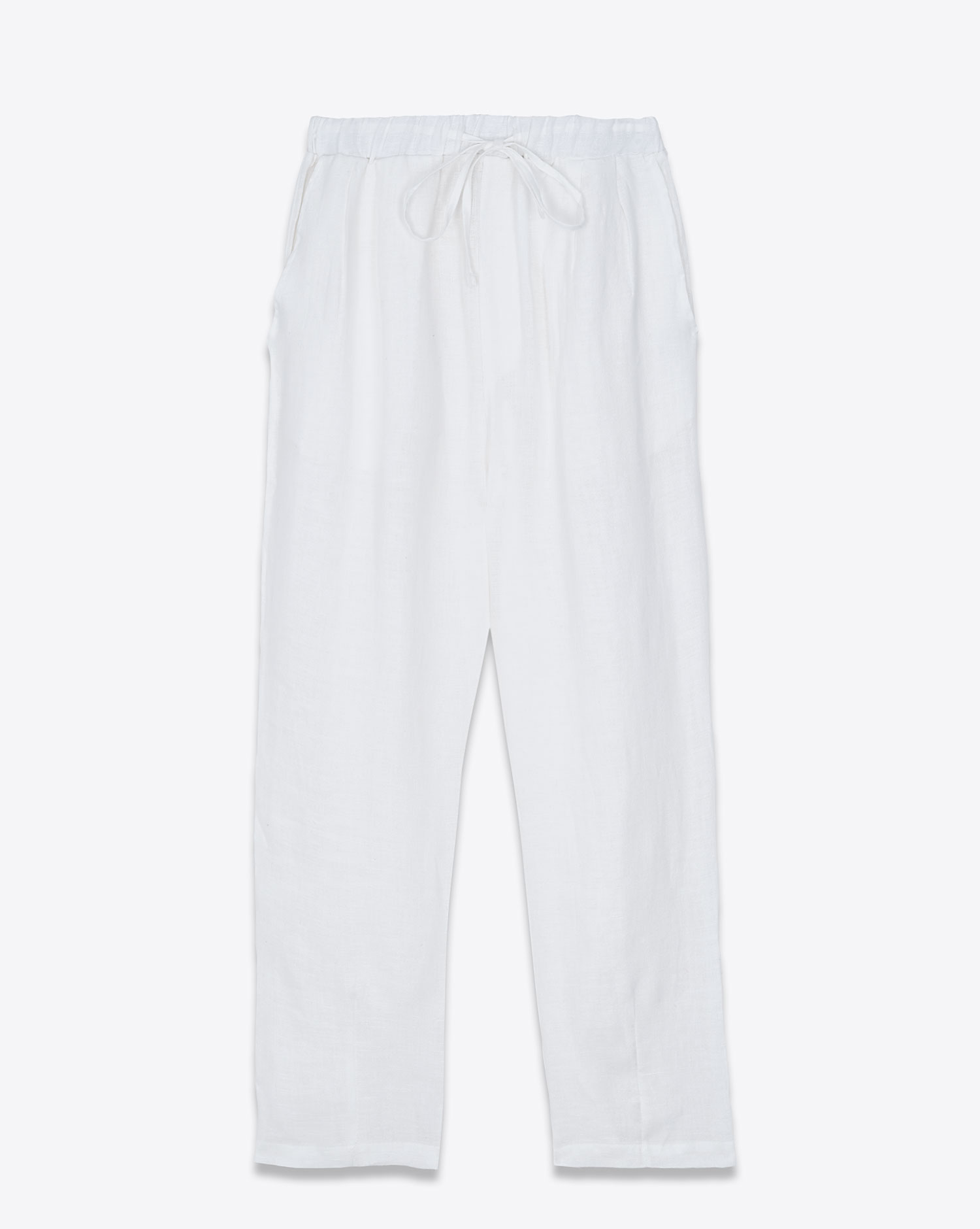 Produit Mikuta pantalon en lin blanc. Face.