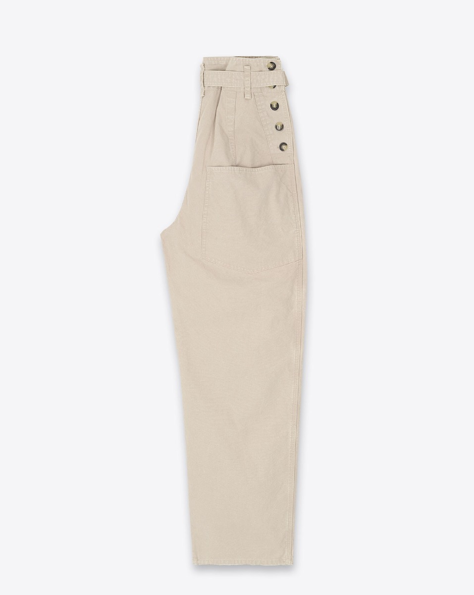 Pantalon Mathilda Isabel Marant Etoile en toile écru. Vue de profil.