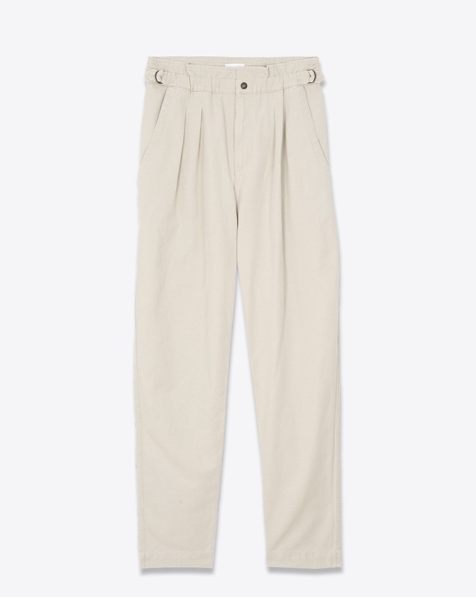 Pantalon Neriah Isabel Marant Étoile en toile de coton écru. Vue de face.
