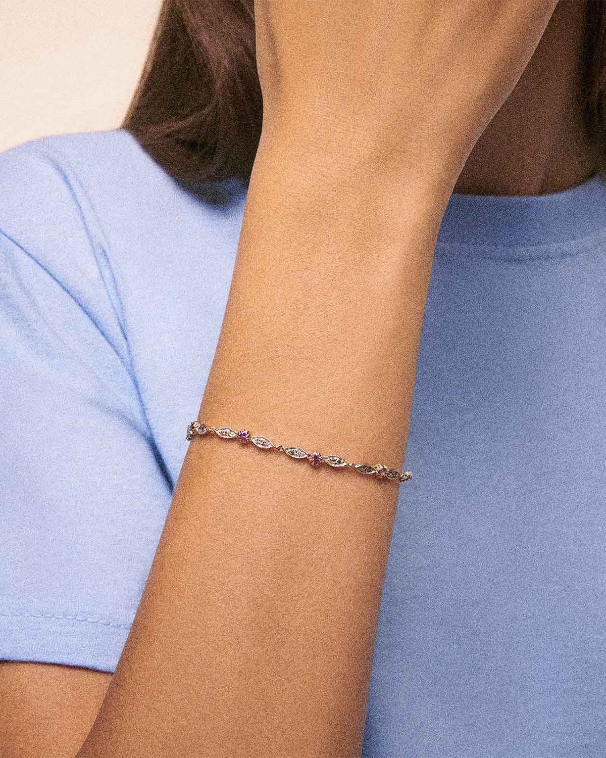 Bracelet Ava Pascale Monvoisin Saphirs roses 