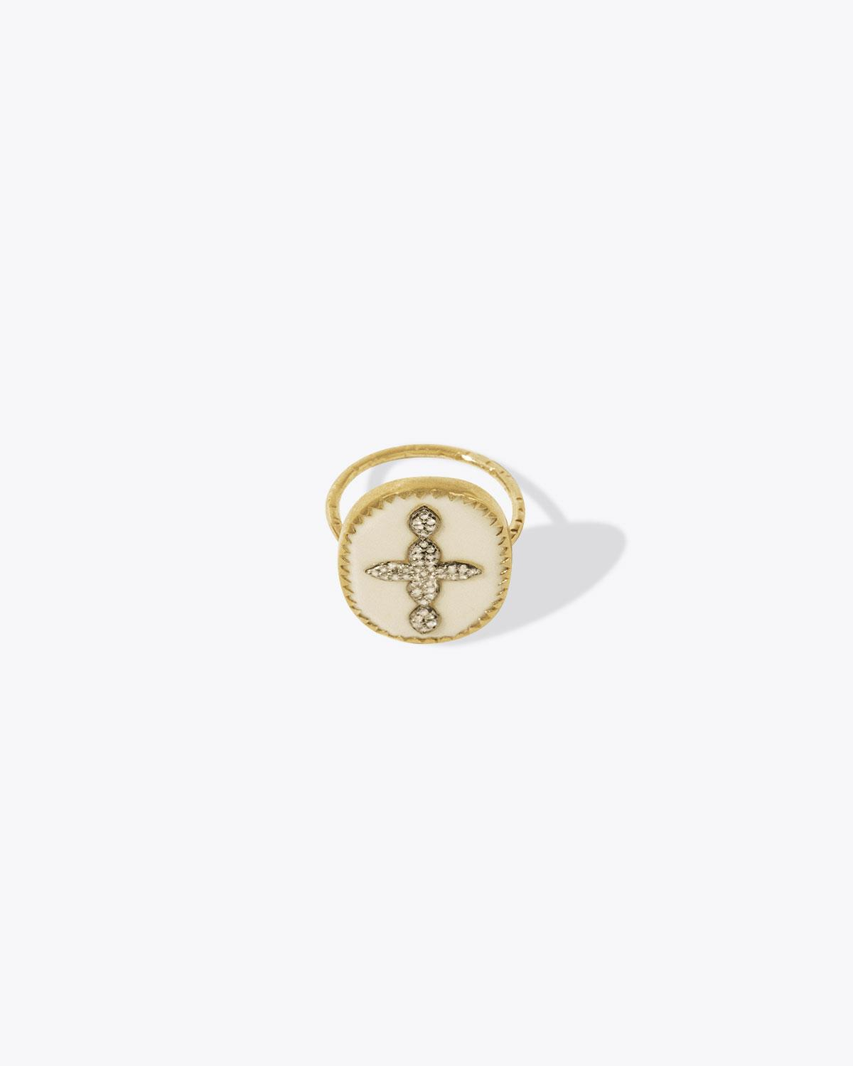 Produit Bague Bowie N°3 blanc diamants Pascale Monvoisin. Face.