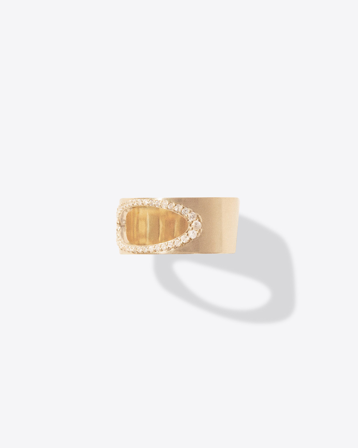 Produit Pascale Monvoisin Bague Gigi Or Jaune et saphirs blanc. Face.