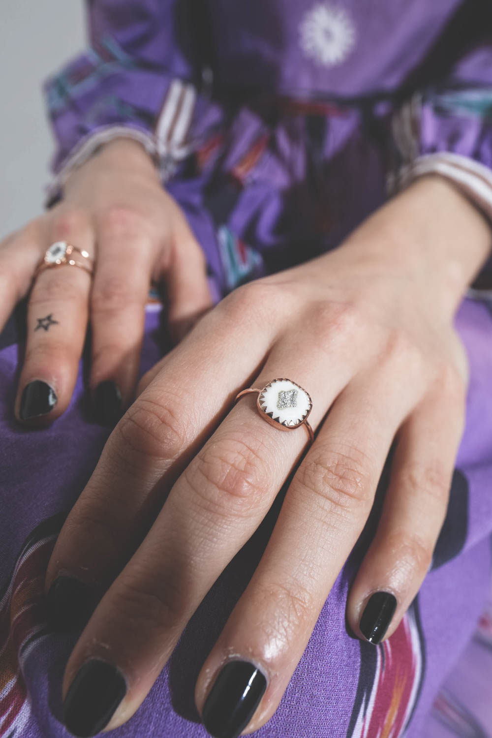 Pascale Monvoisin Pierrot Bague Blanc & Diamants 