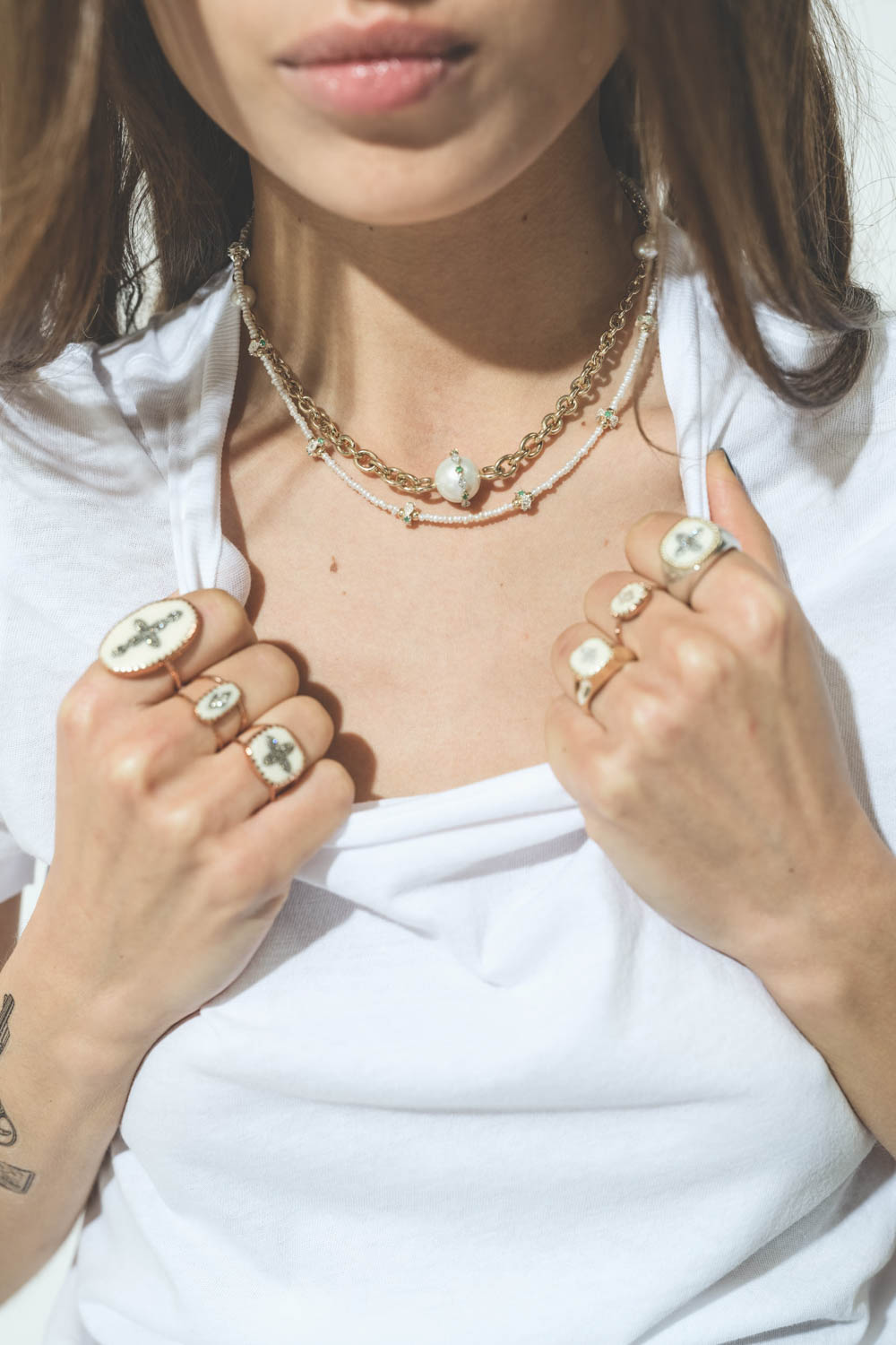 Pascale Monvoisin Collier Chelsea n°1 Diamants Émeraudes