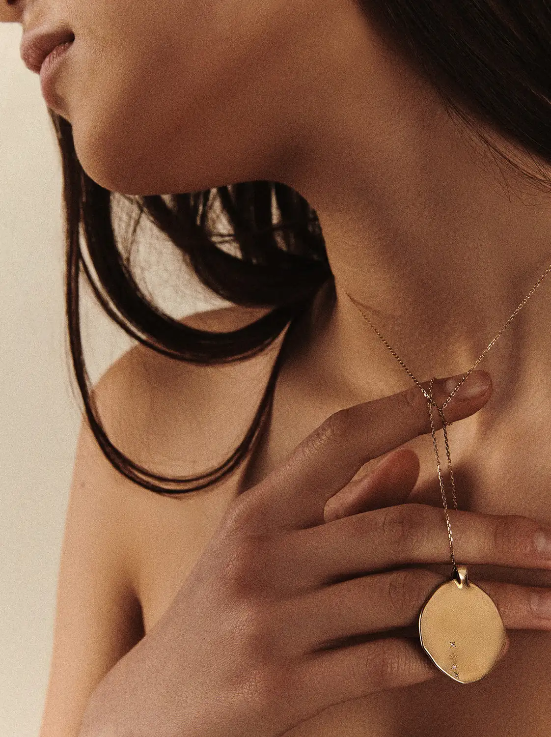 Collier avec pendentif Rio N°2 Pascale Monvoisin en or jaune. 