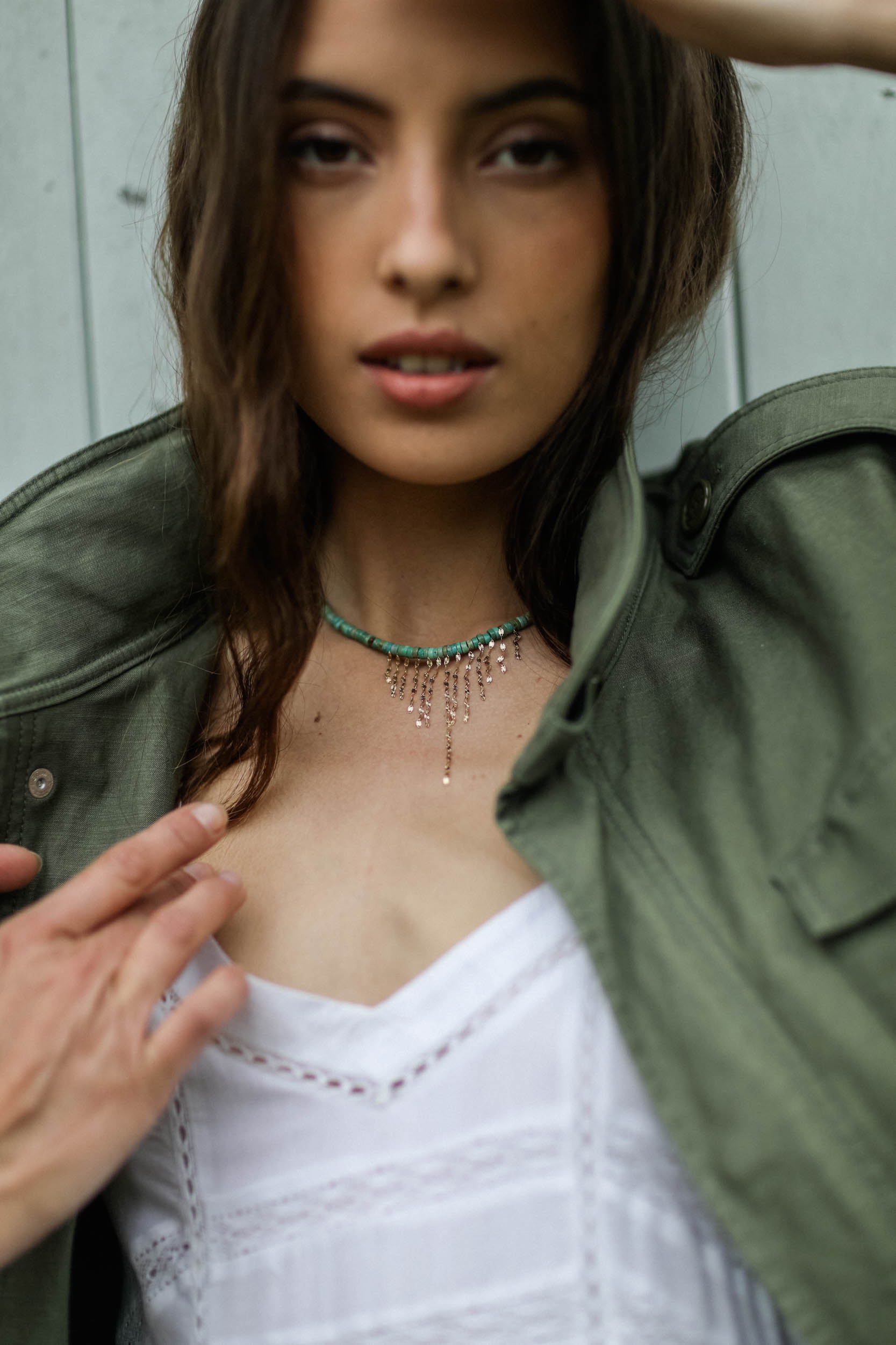 Produit Collier ras de cou en or et turquoise Taylor N°3 Pascale Monvoisin.   