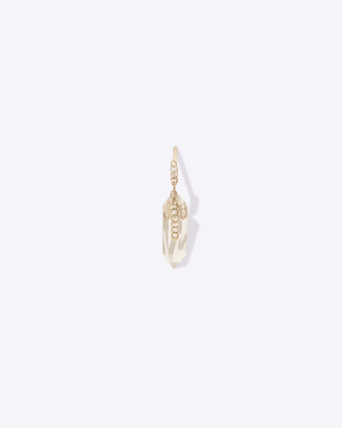 Produit Boucle d'oreille Moon N°2 en or jaune cristal et diamants Pascale Monvoisin. Vendue à l'unité. 