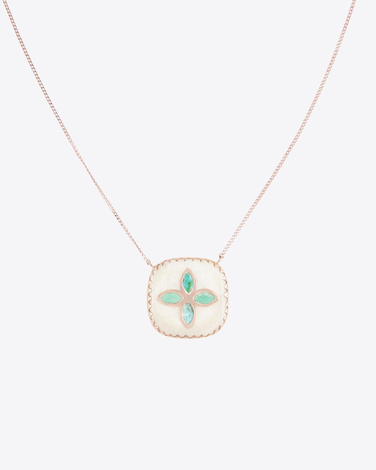 Pascale Monvoisin Bowie Collier Blanc Turquoise 