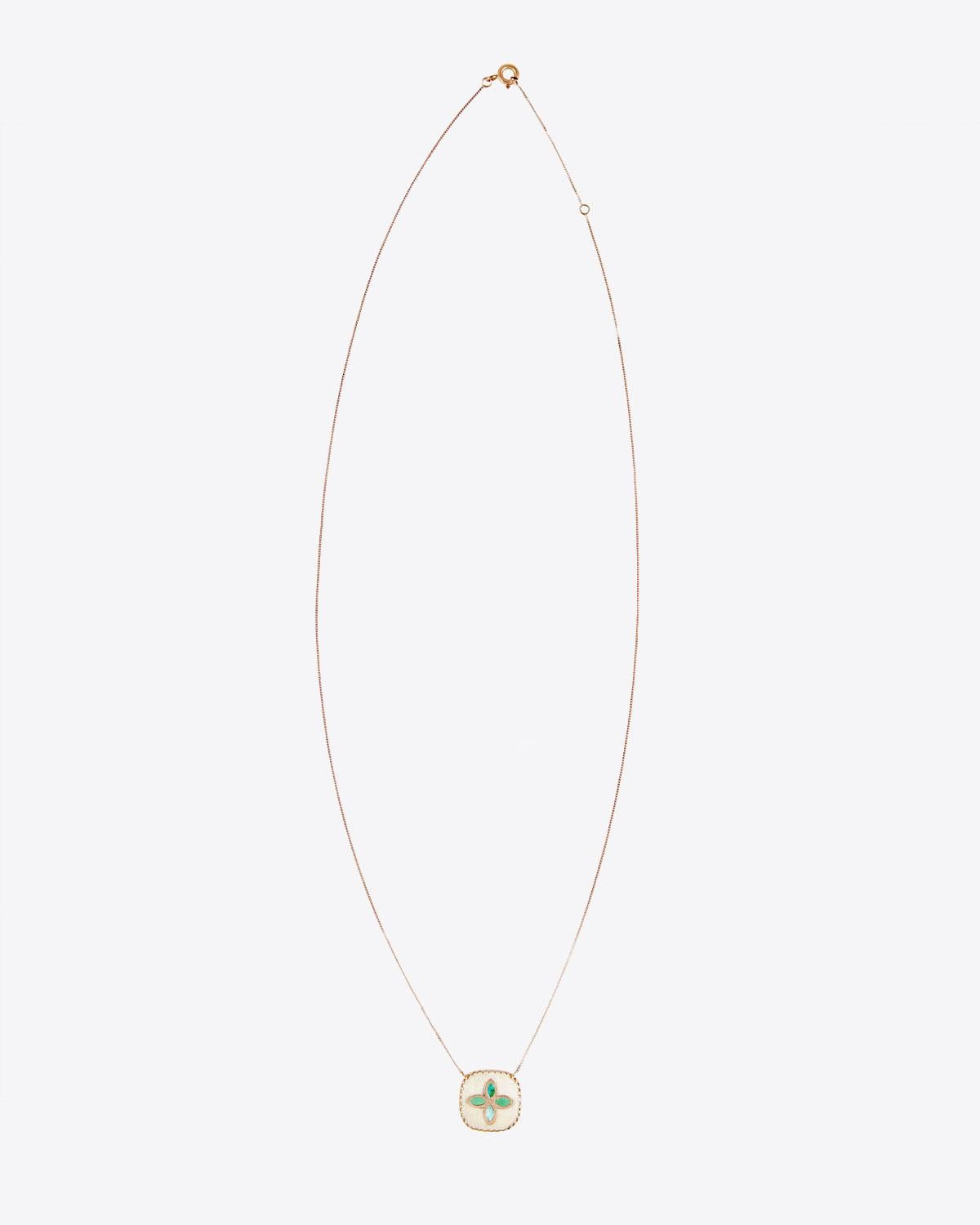 Pascale Monvoisin Bowie Collier Blanc Turquoise 