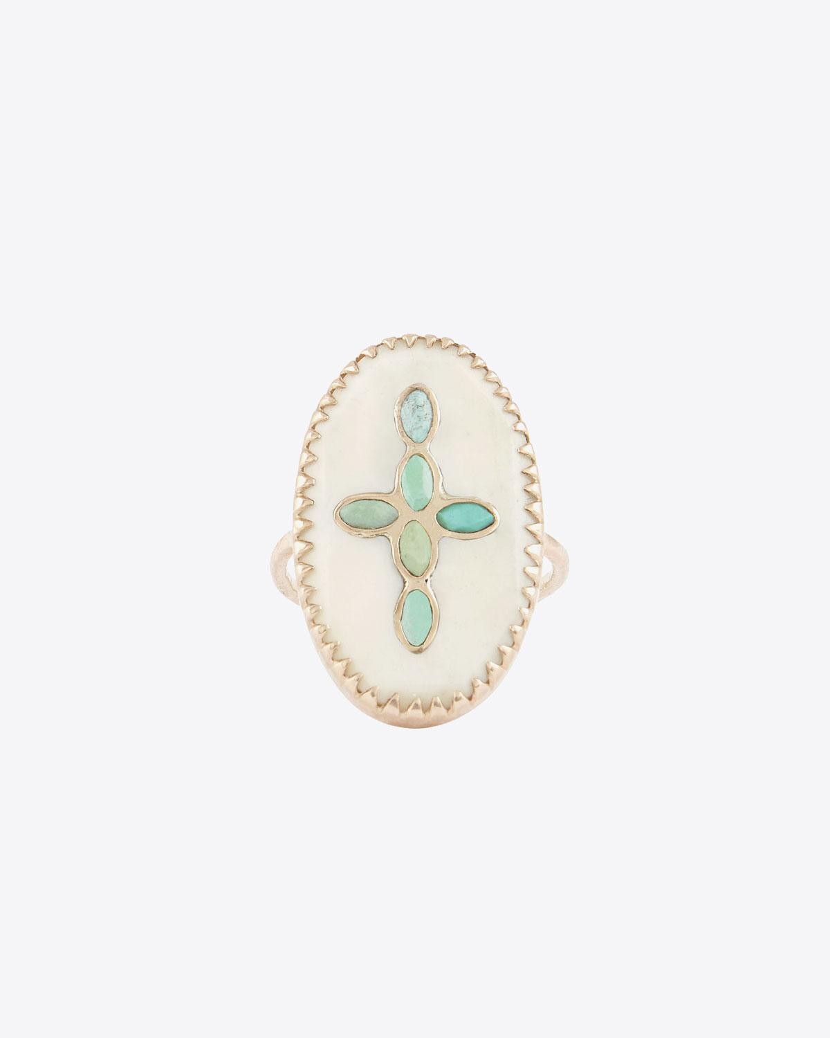 Image du produit Pascale Monvoisin Bowie N°3 Bague – Blanc Turquoise