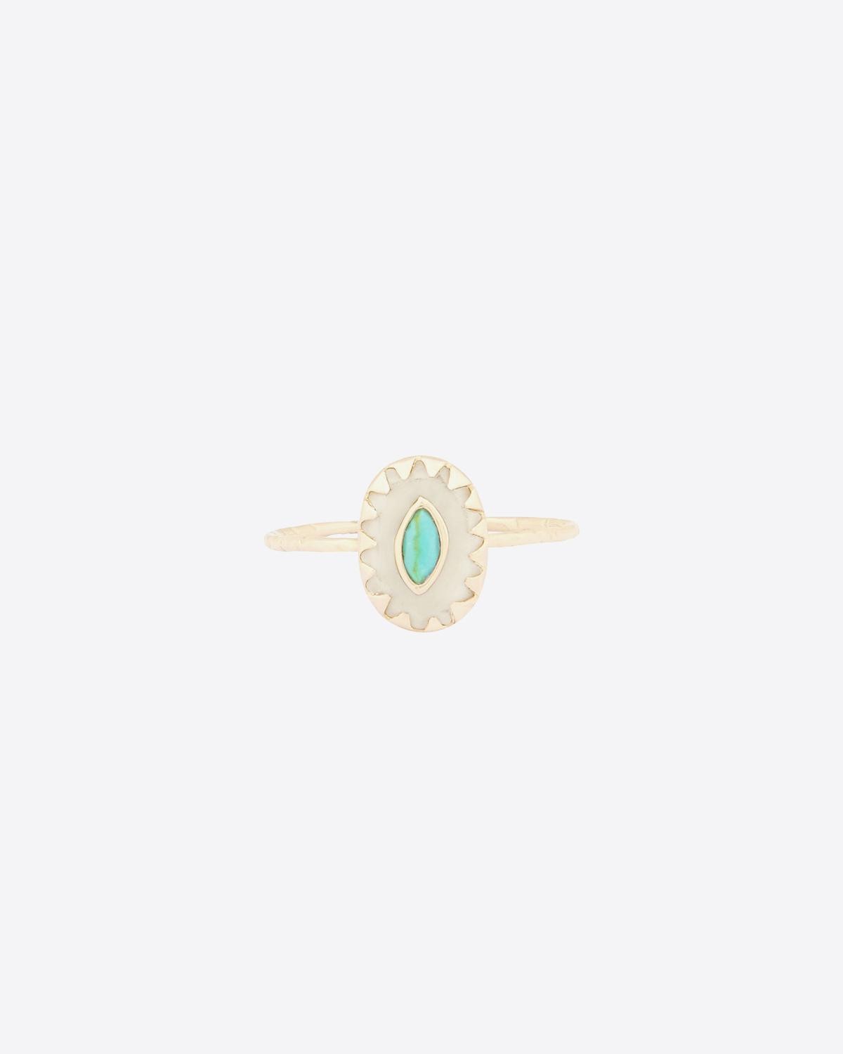 Image du produit Pascale Monvoisin Montauk Bague Os Blanc Turquoise  