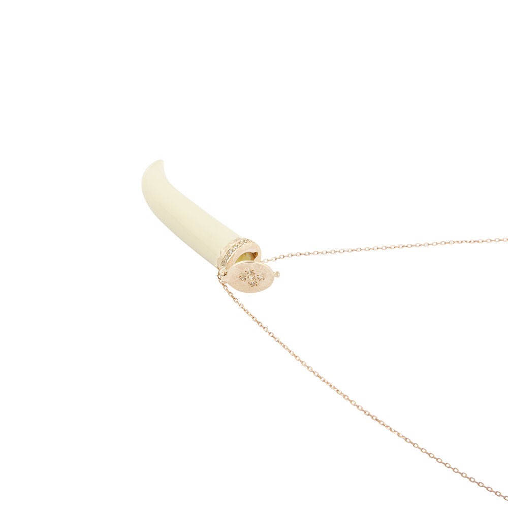 Pascale Monvoisin Sagan Collier Os & Diamants - Or Rose 9k 