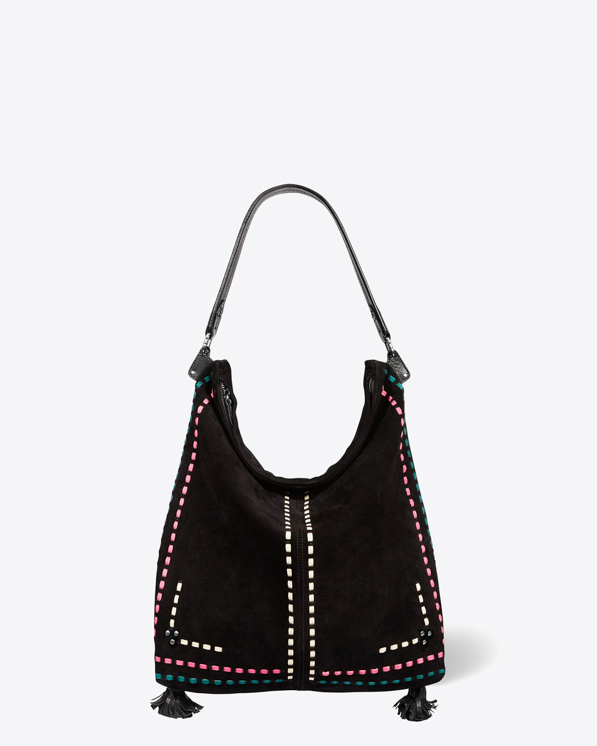 Jérôme Dreyfuss Sac Paul Cabas – Split Suede Sashiko Noir