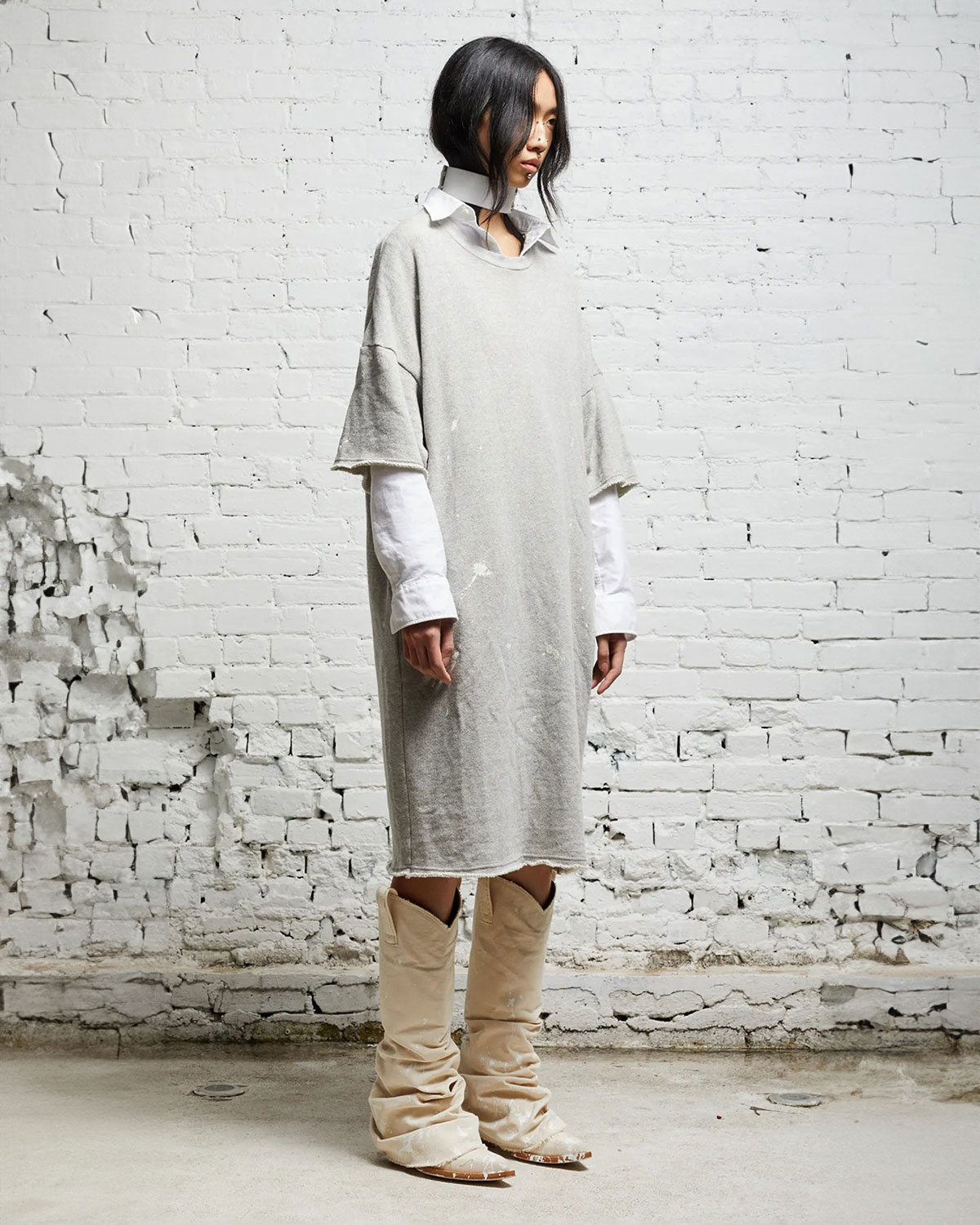 R13 Robe Tee-shirt Elongated – Heather Grey