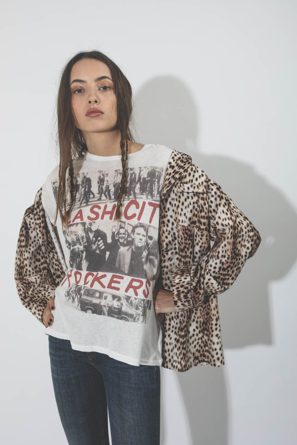 Veste pyjama imprimée léopard Pj top cheetah r13 