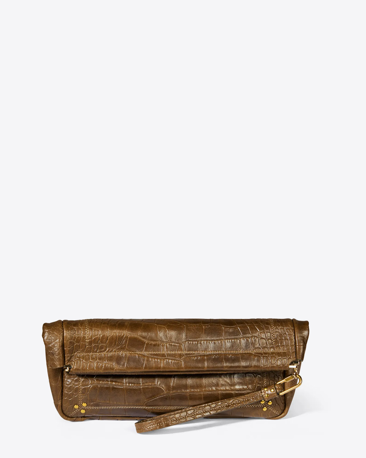 Image du produit Jérôme Dreyfuss Accessoires Clic Clac XL Soft – Lambskin Croco Kaki