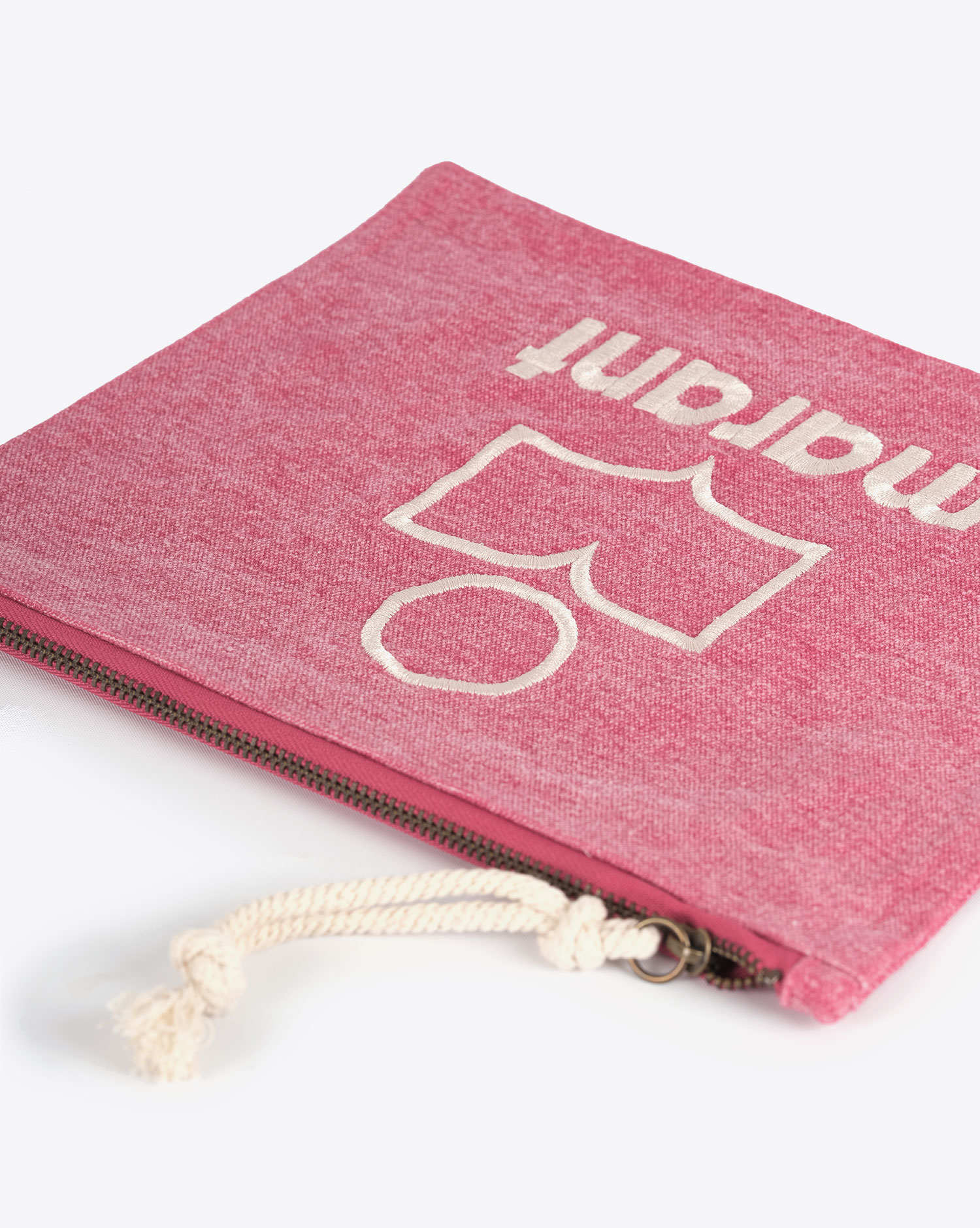 Produit Pochette Netia avec logo Isabel Marant en coton rose. 
