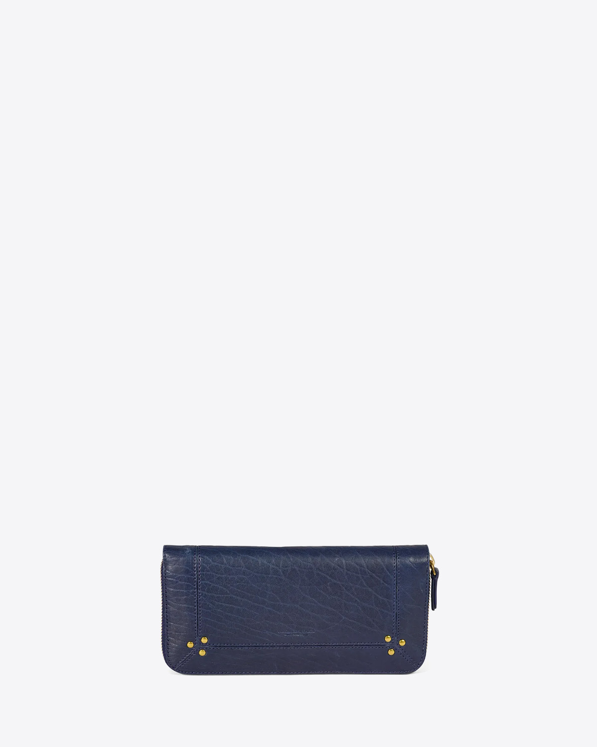 Grand portefeuille en cuir agneau bubble bleu saphir Jérôme Dreyfuss. Face. 