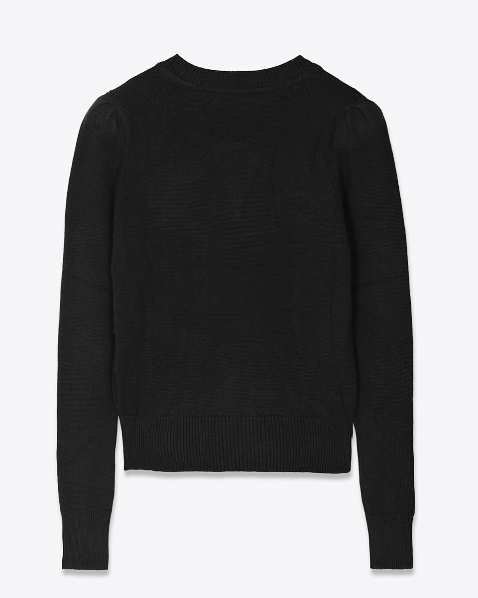 Produit Pull Abelle Isabel Marant Étoile en coton et laine, logo brodé en argent. Vue de dos.