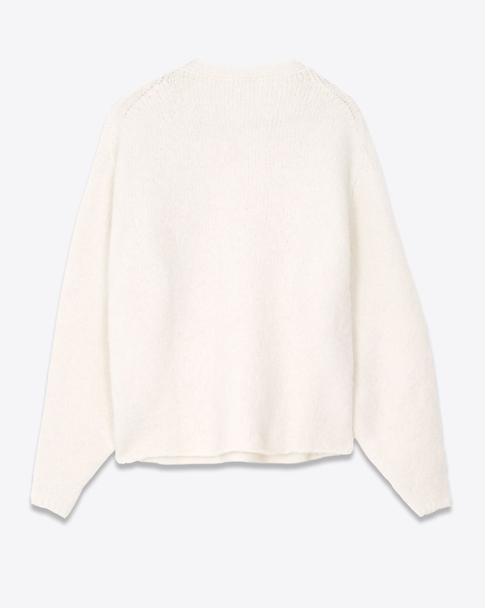 Pull oversize Mikuta en alpaga écru. Vue de dos.
