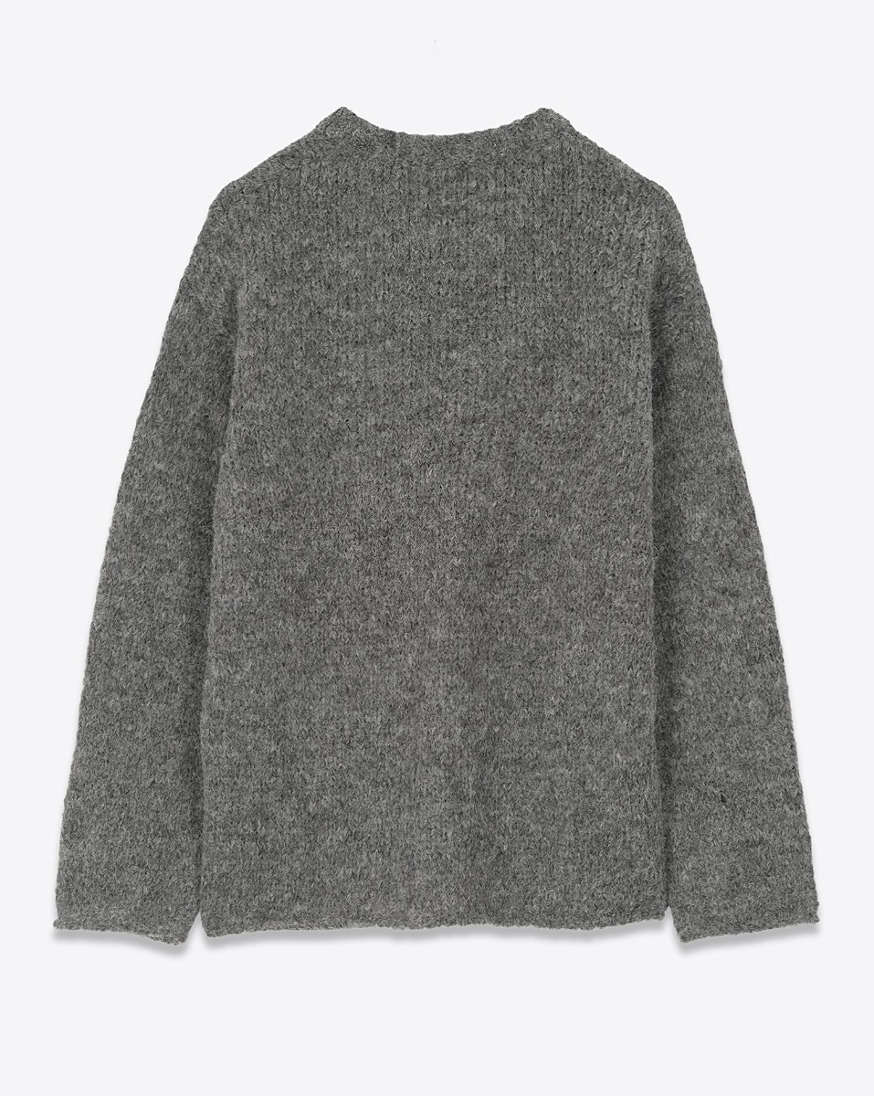 Produit Pull large Thibault Van Der Straete en alpaga gris foncé. Vue de dos.