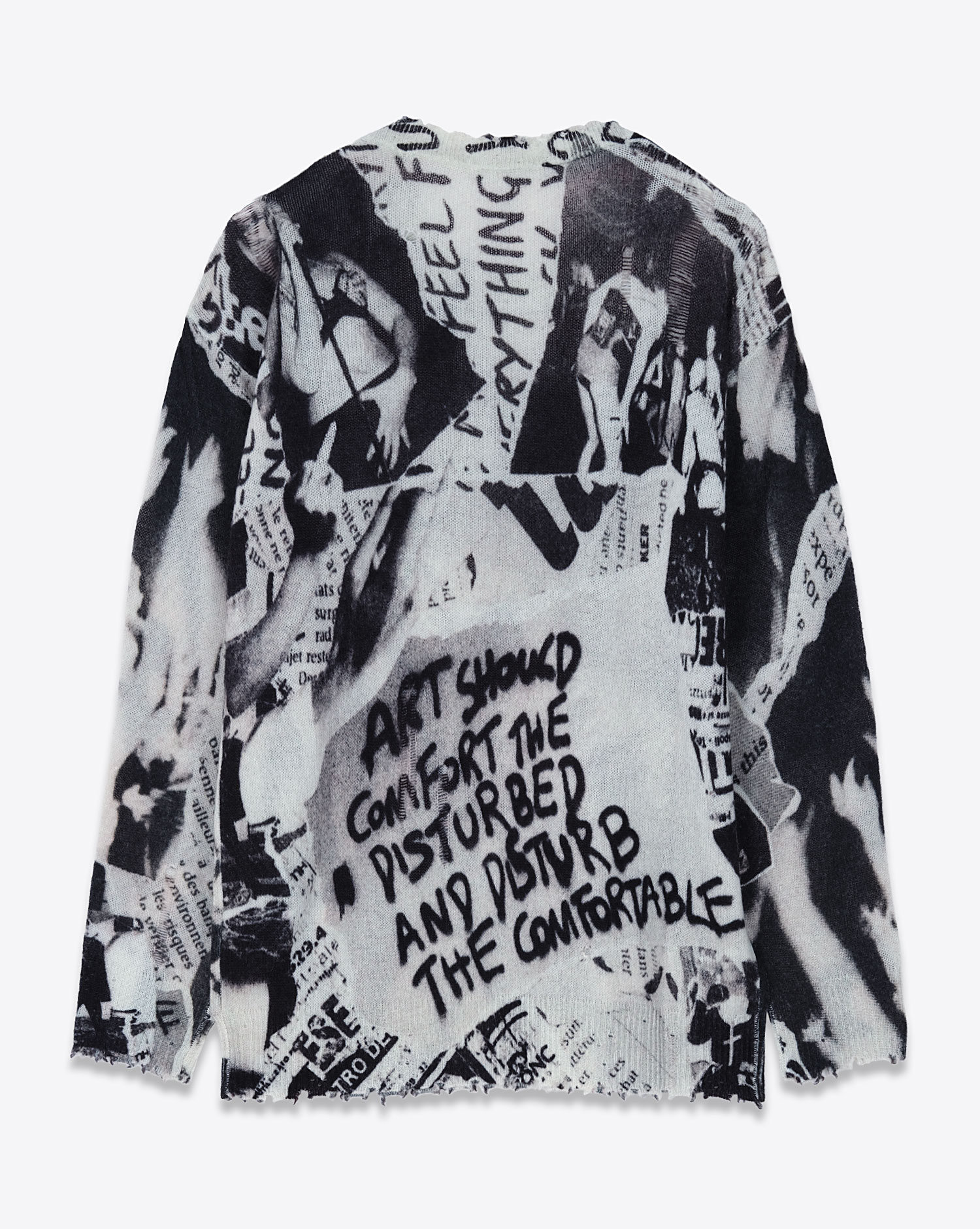 R13 Denim Pull Boyfriend Newspaper Print. Vue de dos.