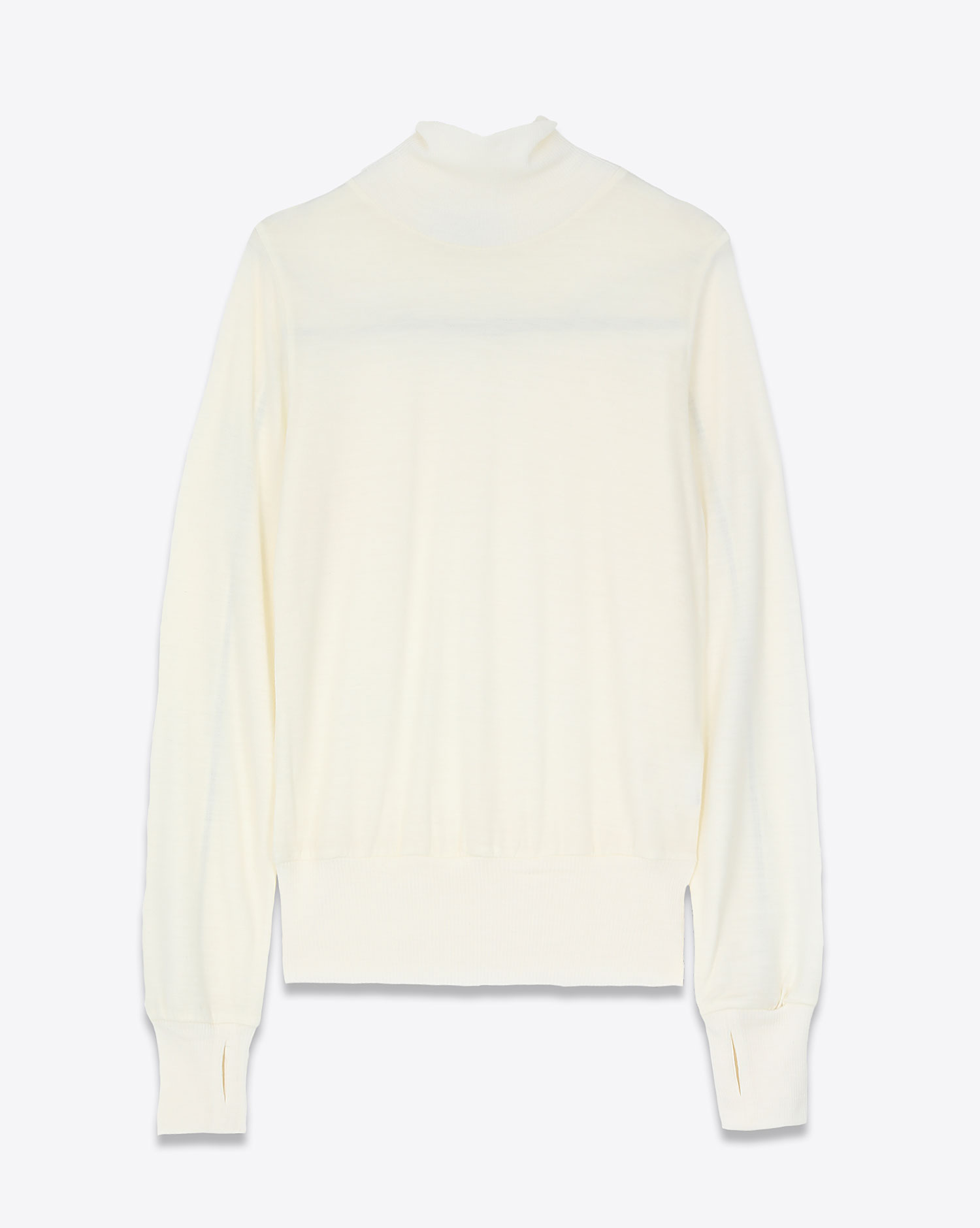 Sous pull en laine fine col roulé écru Vis à Vis. Face.