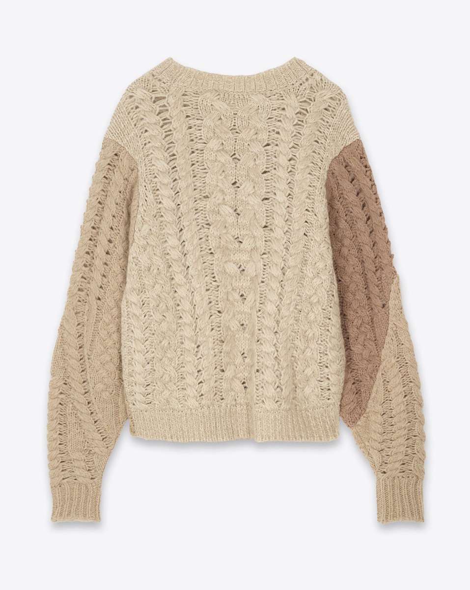 Pull Daryl Isabel Marant Etoile en patchwork torsadé. Vue de dos.