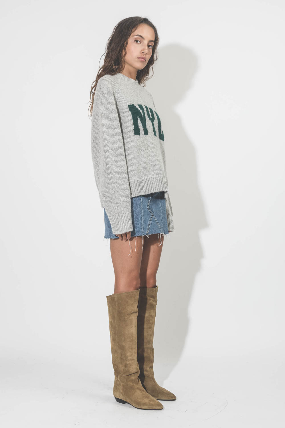 Anine Bing Kendrick Sweater University New York Heather Grey