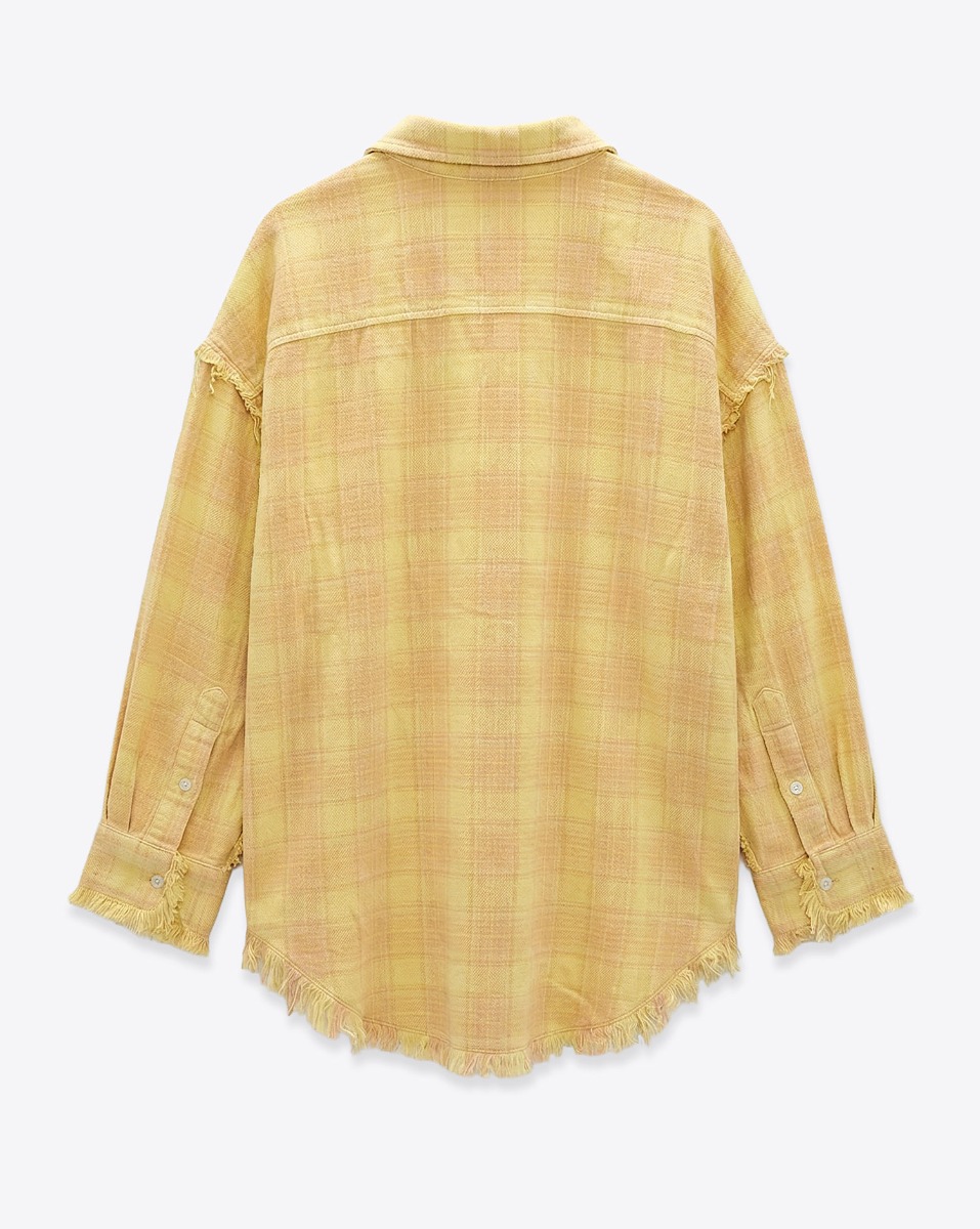 Image du produit R13 Chemise Shredded Drop Neck &ndash; Jaune Plaid - 3