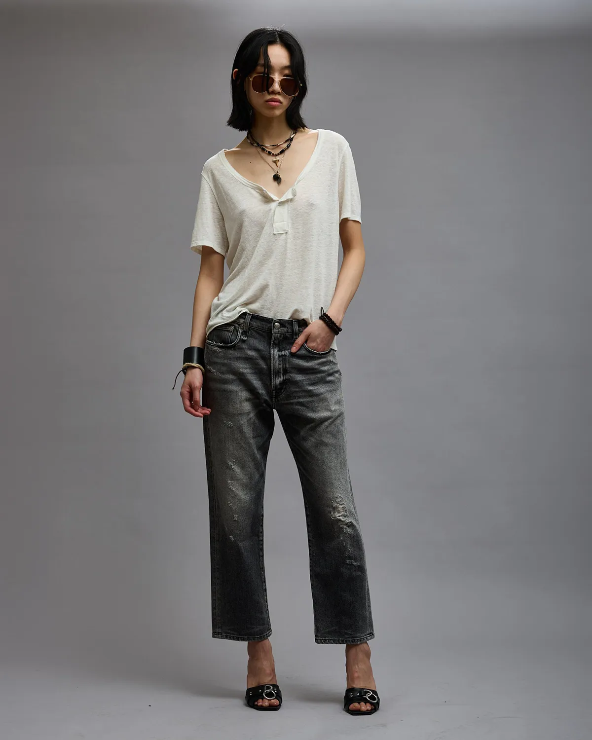 Jean boyfriend gris 2025