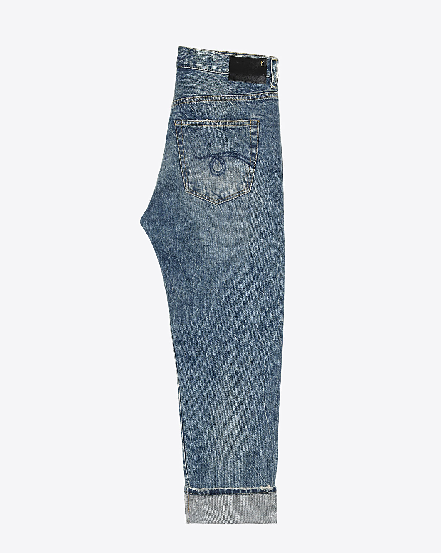 Jean Crossover Bleu Kelly R13 Denim. Profil.